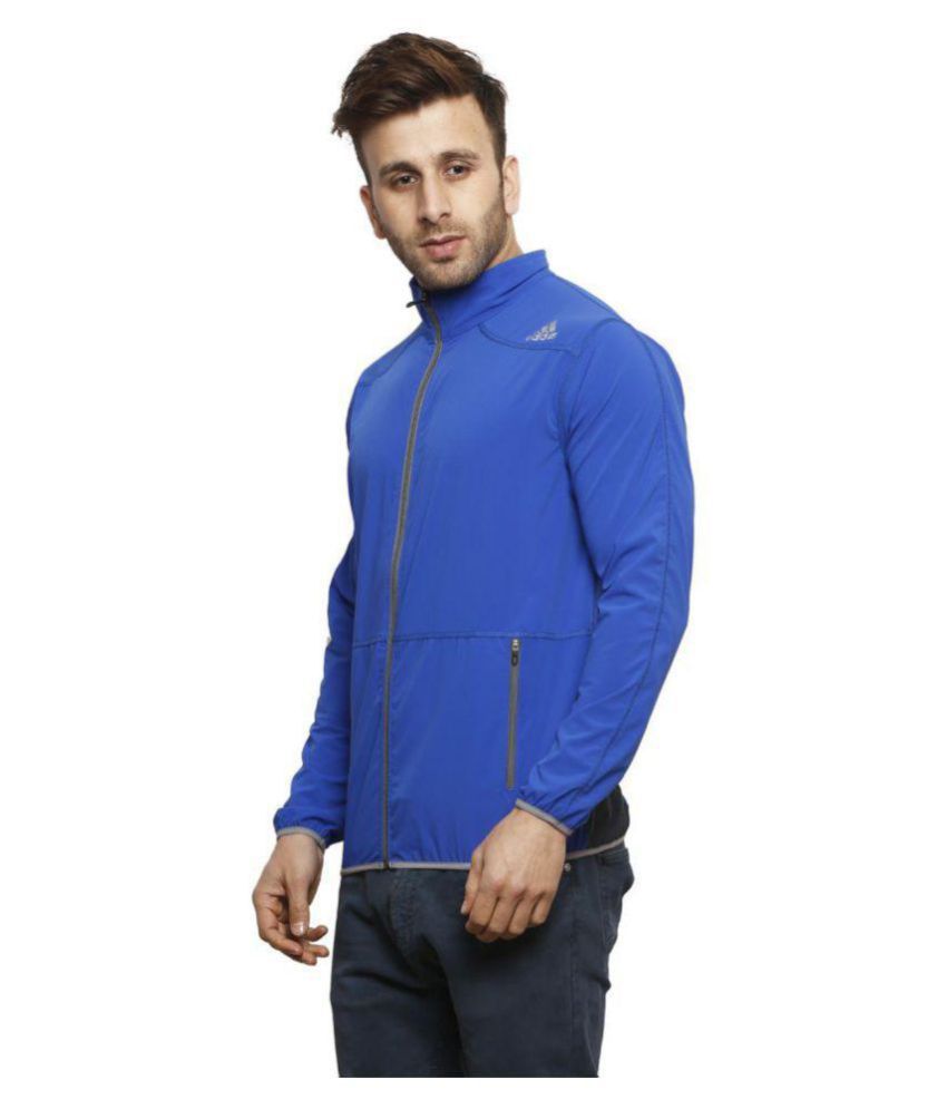 Adidas Blue Polyester Fleece Jacket - Buy Adidas Blue Polyester Fleece ...