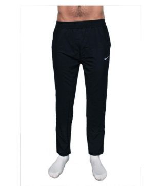 nike black polyester lycra trackpants