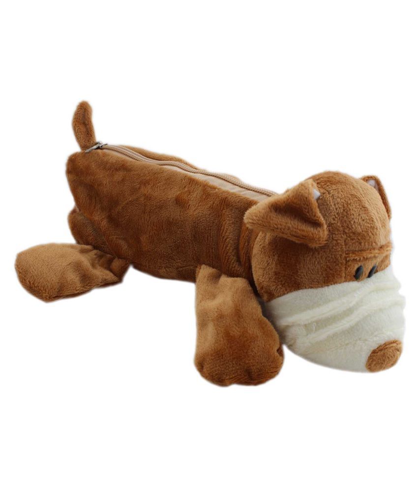 Tootpado Pencil Pouch Animal Dog Design - Brown (STAh224) - Pen Bag