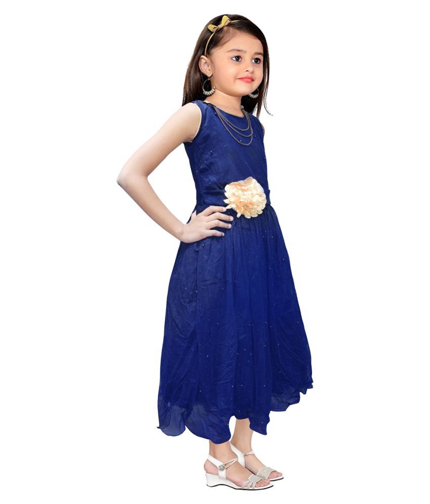 AD & AV COMBO BLUE GOWN AND BLUE SPARKLE FROCK FOR SMARTY GIRLS - Buy ...