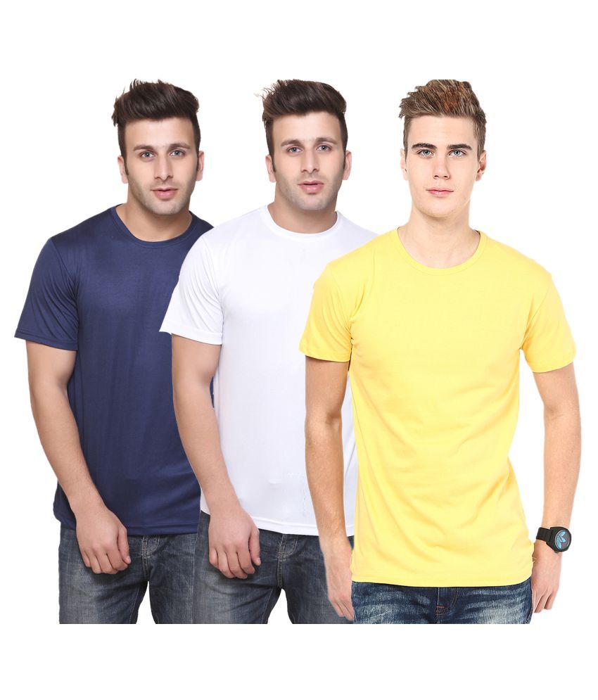     			FUNKY GUYS Multi Polyester T-Shirt Pack of 3