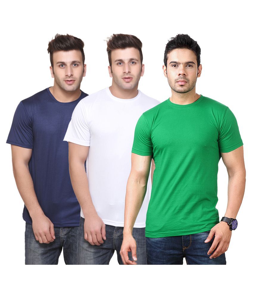     			Funky Guys Polyester Slim Fit Solid Half Sleeves Men's Round Neck T-Shirt - ( Pack of 3 )