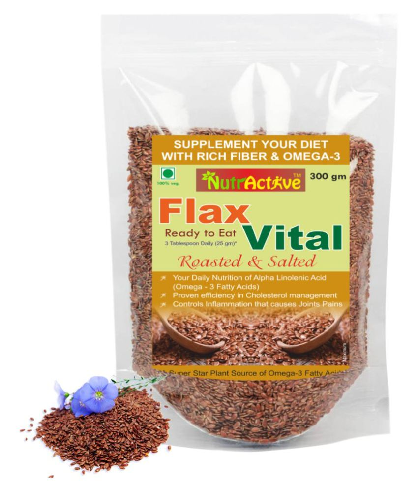 NutrActive Flax Vital Salted Flax Seeds & Roasted Omega 3, 300 gm Buy NutrActive Flax Vital