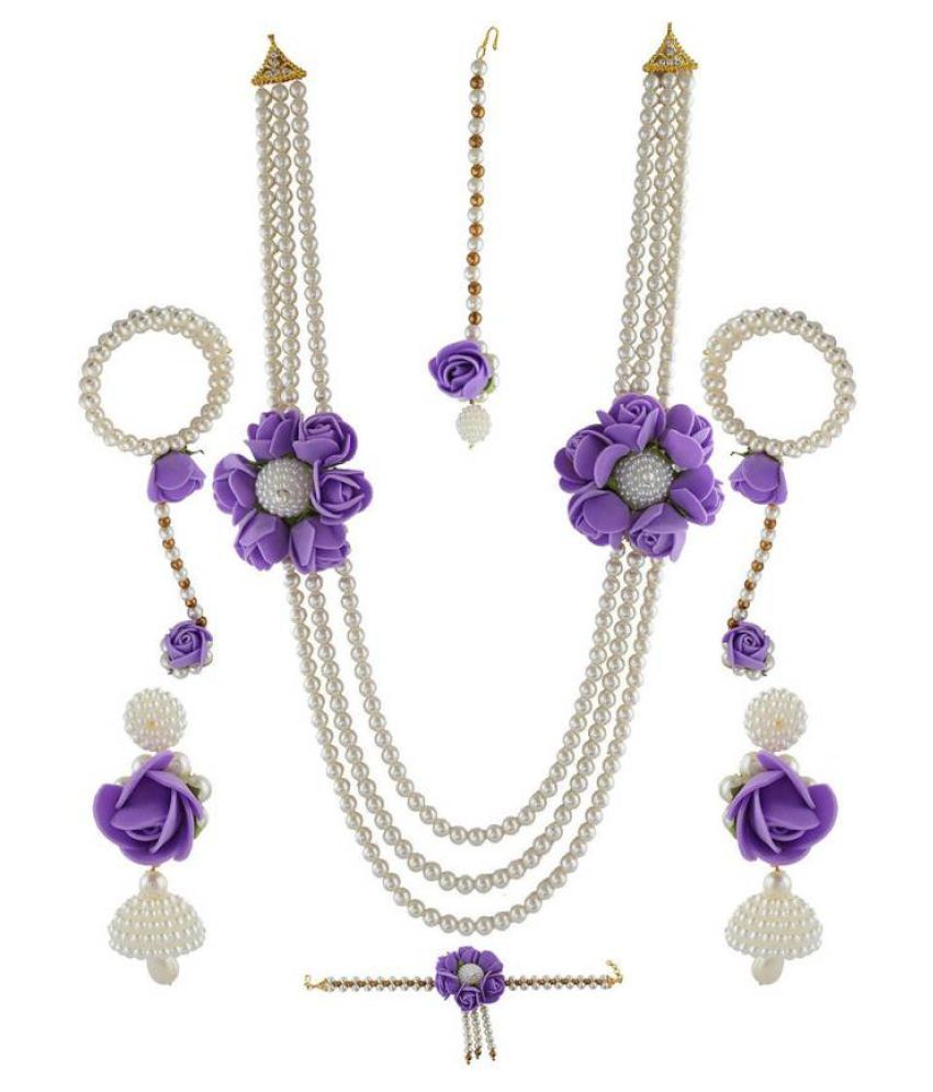 purple flower jewellery