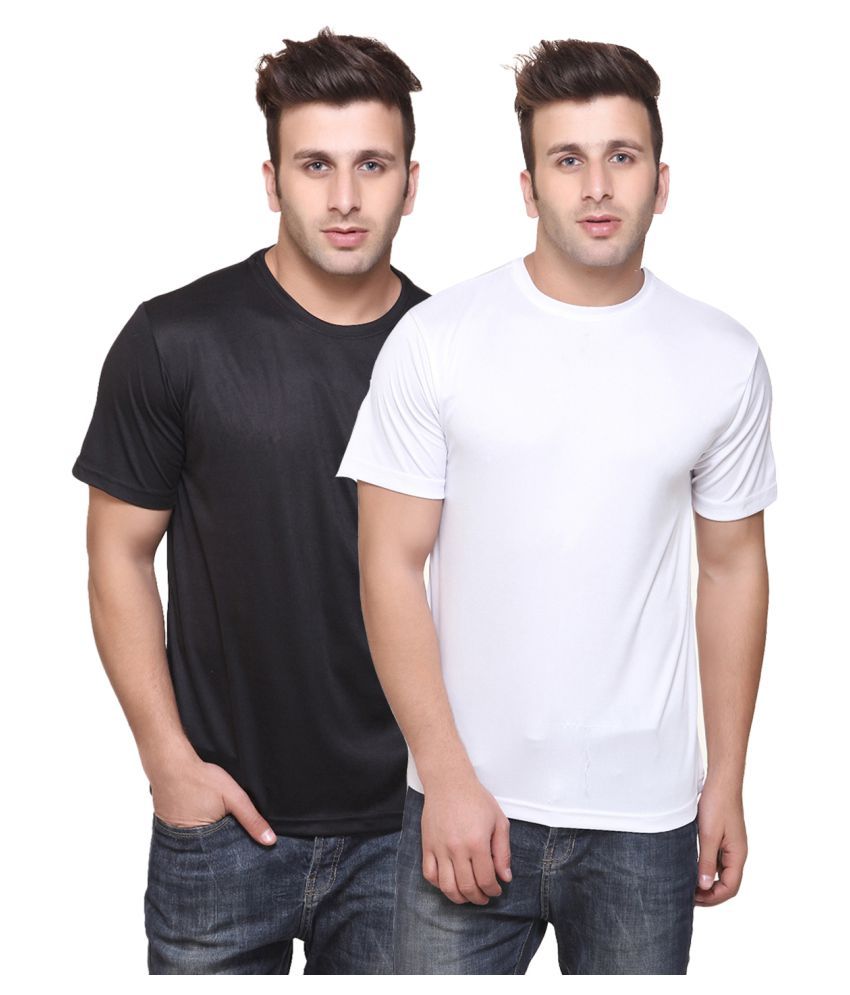     			Funky Guys Polyester Slim Fit Solid Half Sleeves Men's Round Neck T-Shirt - ( Pack of 2 )