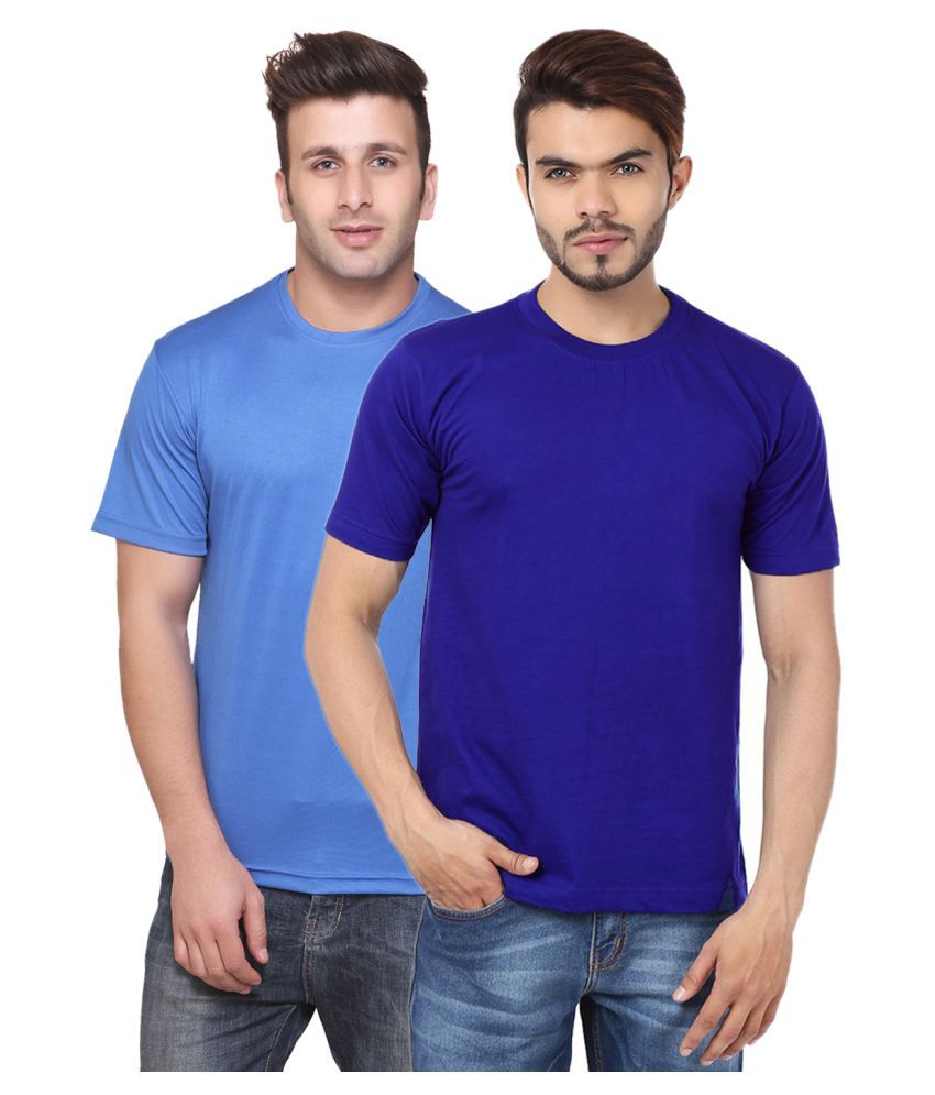     			Funky Guys Polyester Slim Fit Solid Half Sleeves Men's Round Neck T-Shirt - ( Pack of 2 )