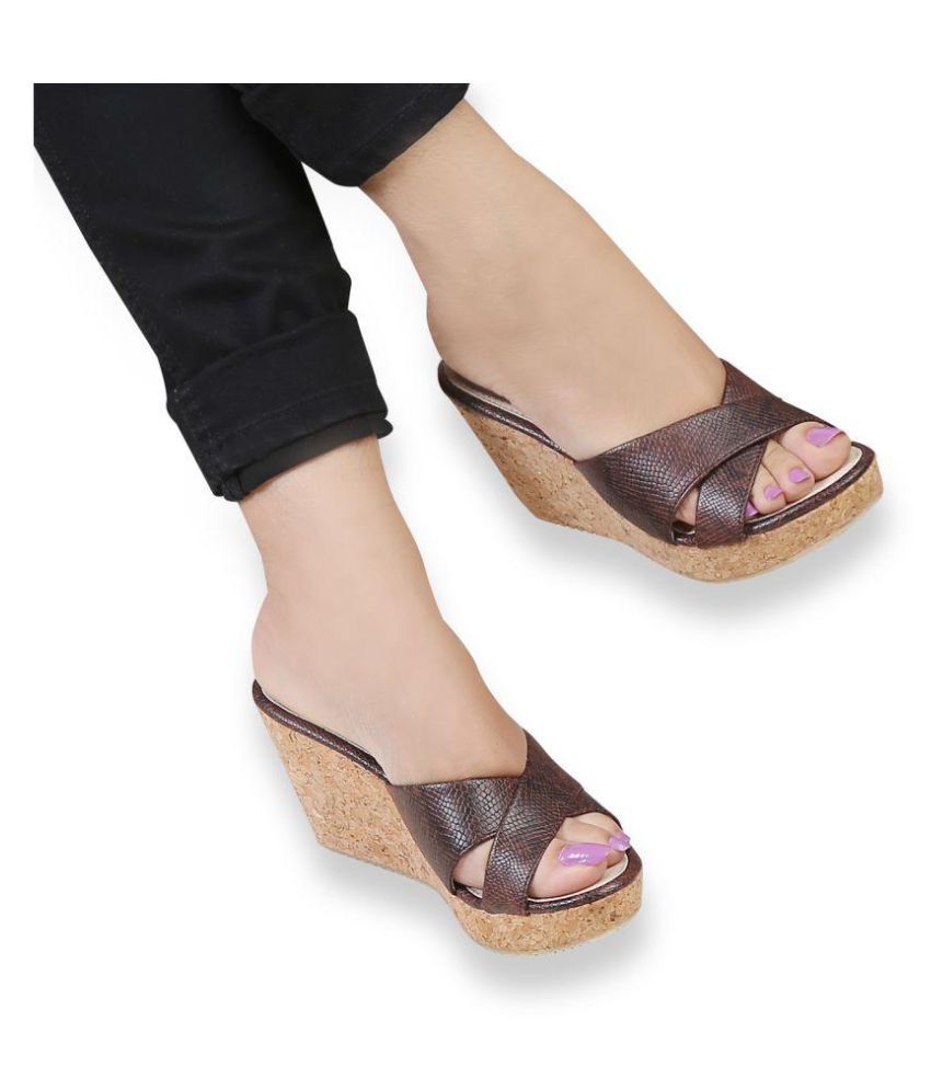 brown wedges amazon