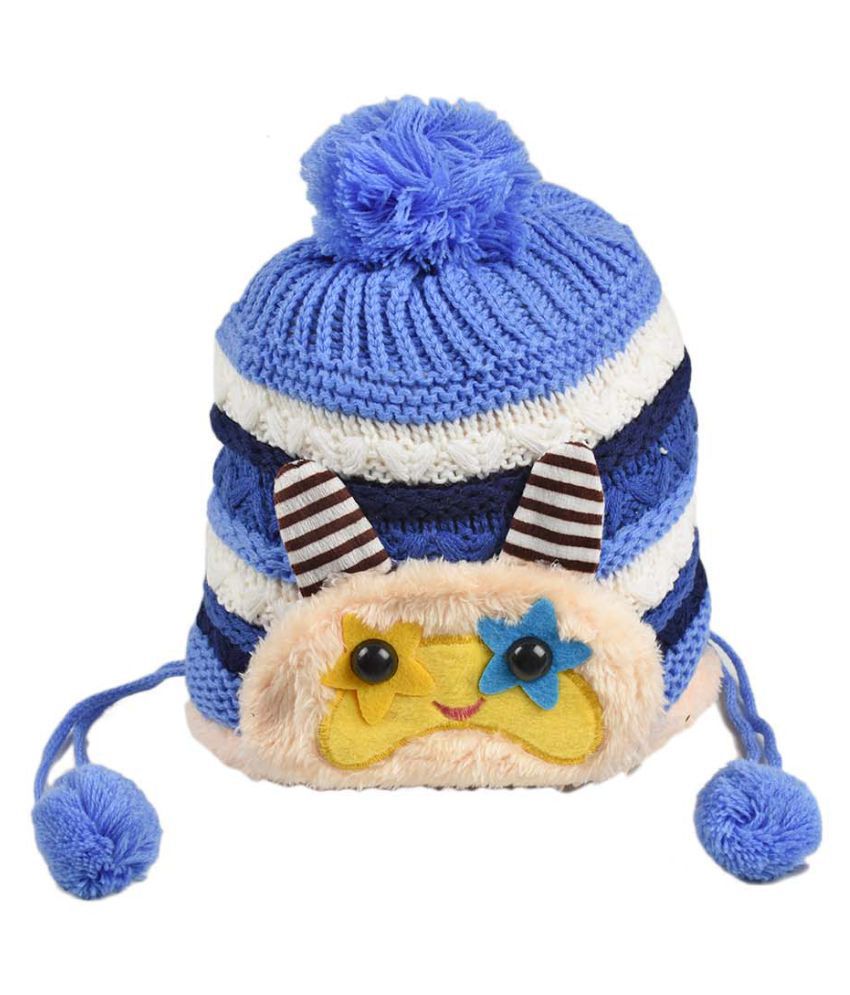 Tiekart Kids Blue Woolen Winter Cap