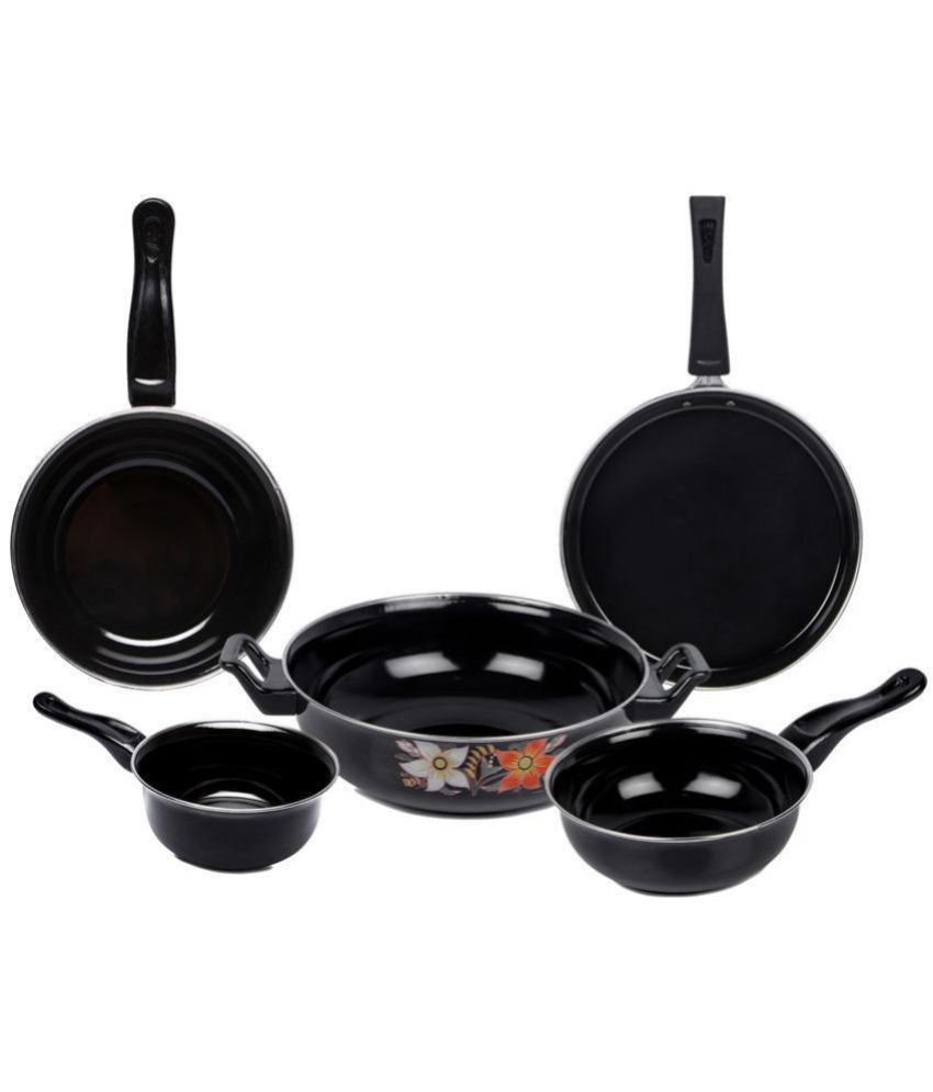     			DAACCHI Enamel coated  Anti Scrach induction compitable 5 Piece Cookware Set