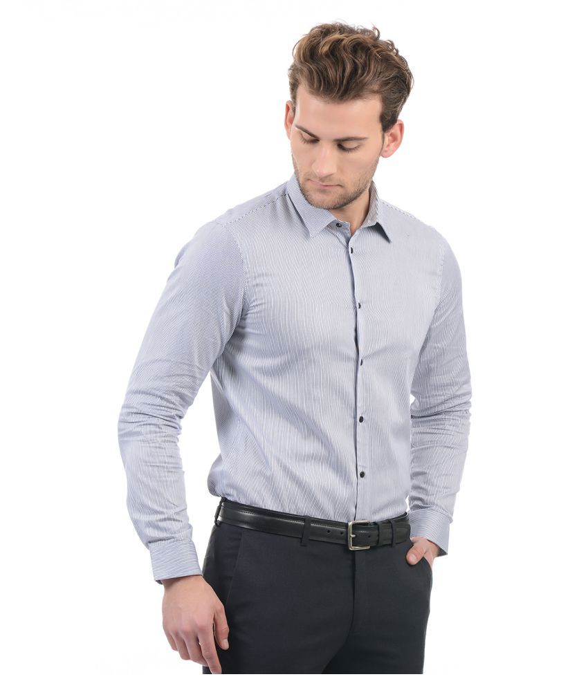 men's formal white shirt slim fit