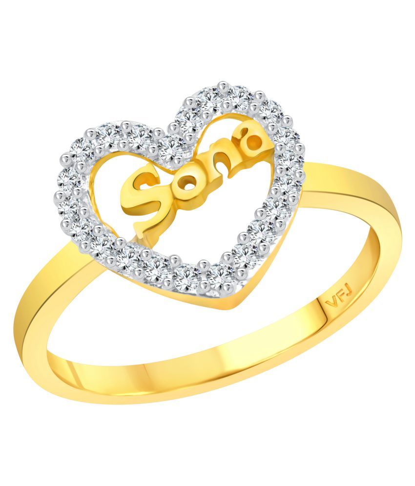     			Vighnaharta My Love "SONA" CZ Gold and Rhodium Plated Alloy Ring for Women and Girls - [VFJ1297FRG12]