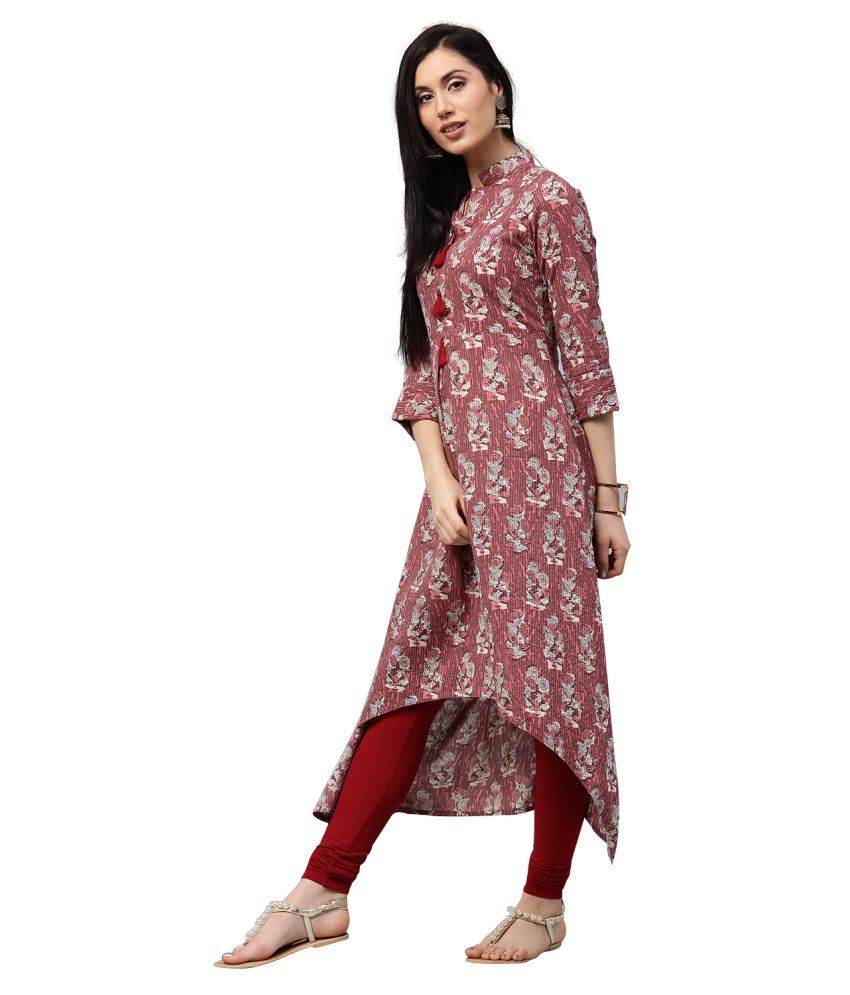 pink kurti with white pants