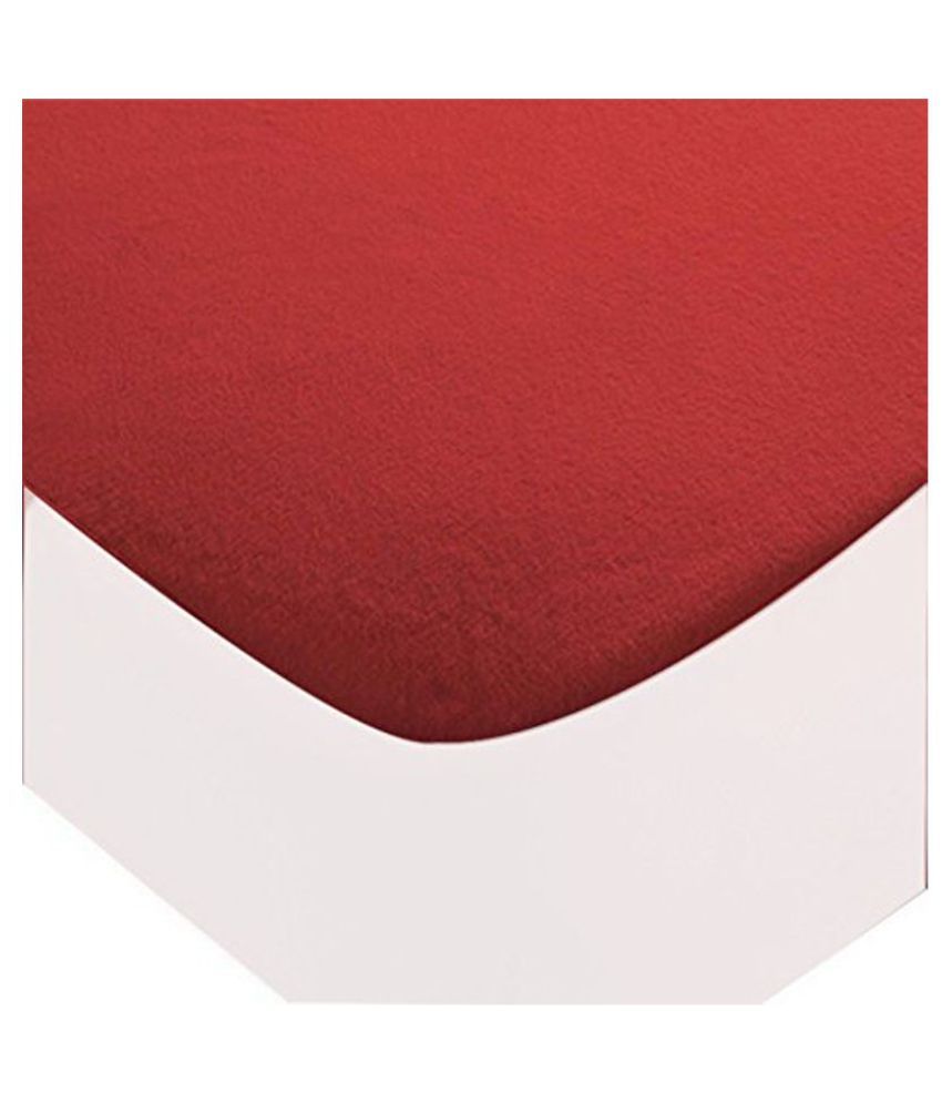 AVI Mattress Protector with Pillow Protector Maroon Poly Cotton