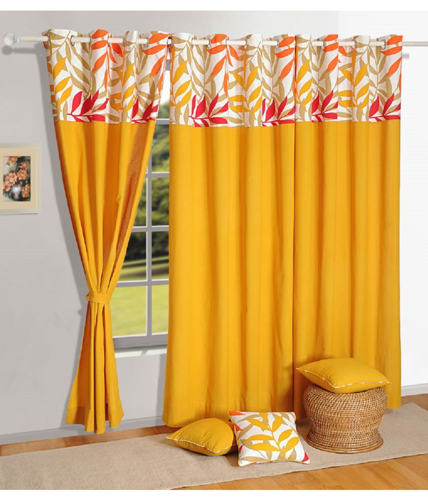 Swayam Single Window Eyelet Curtains Solid Mustard - Buy Swayam Single