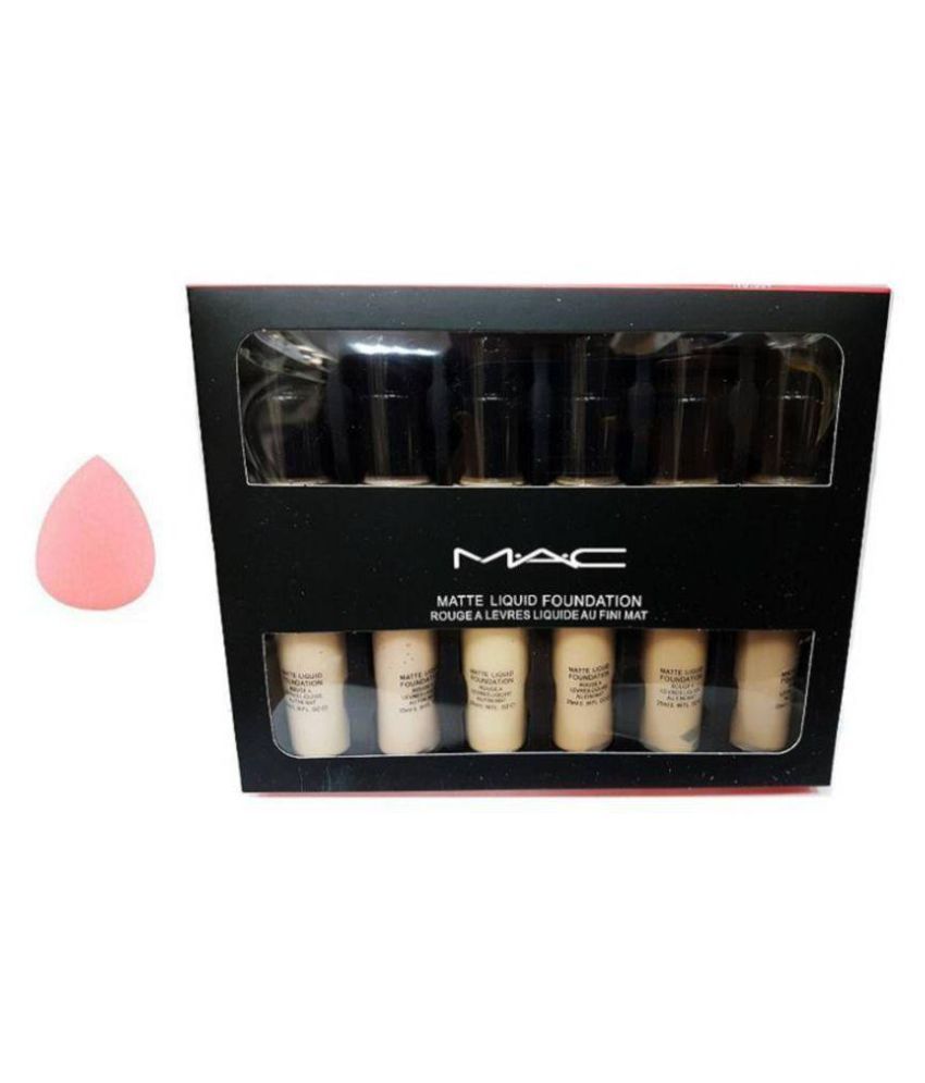 Mac Matte Liquid Foundation set Of 6 & Sponge Puff Face gm Buy Mac