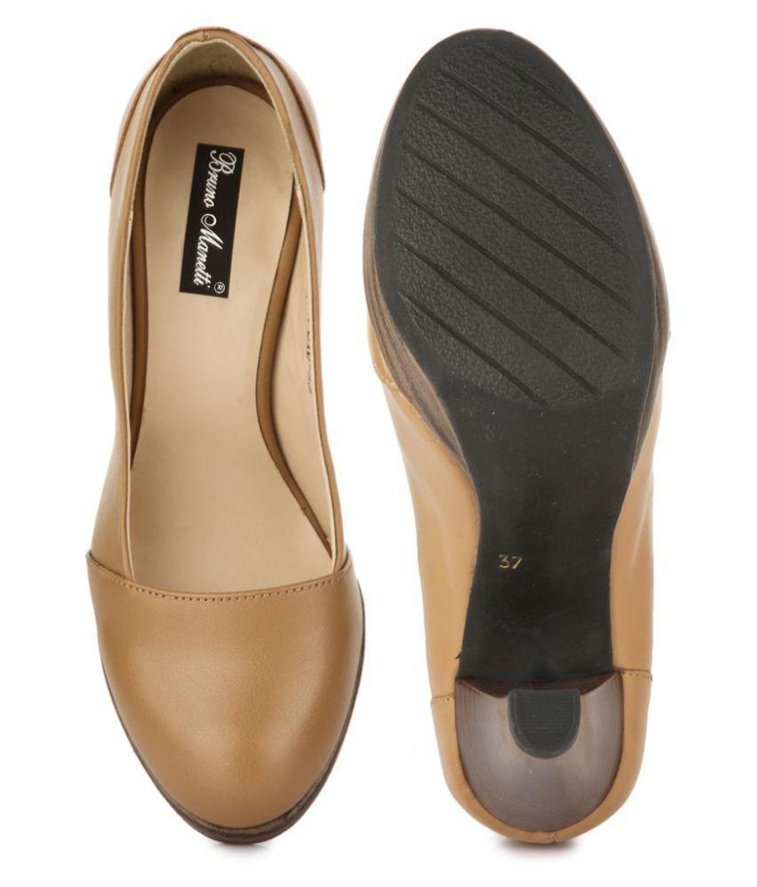 tan block heel pumps
