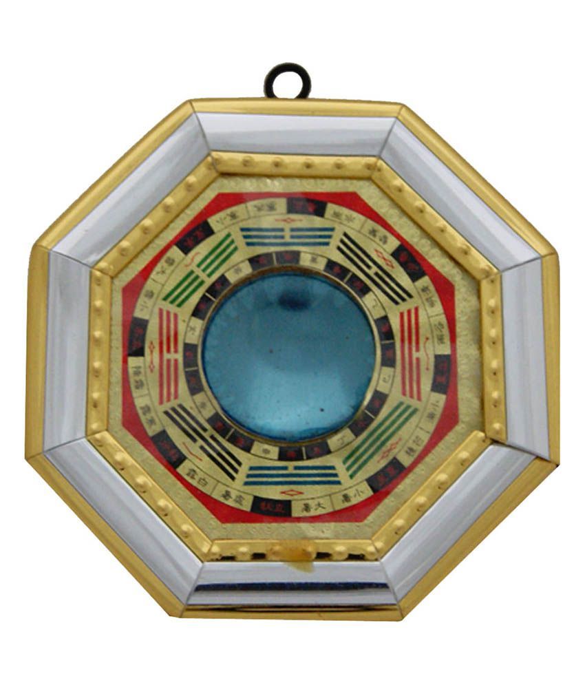     			S.S Creation Feng Shui Vastu Convex Bagua / Pa Kua Multicolor Wooden Mirror