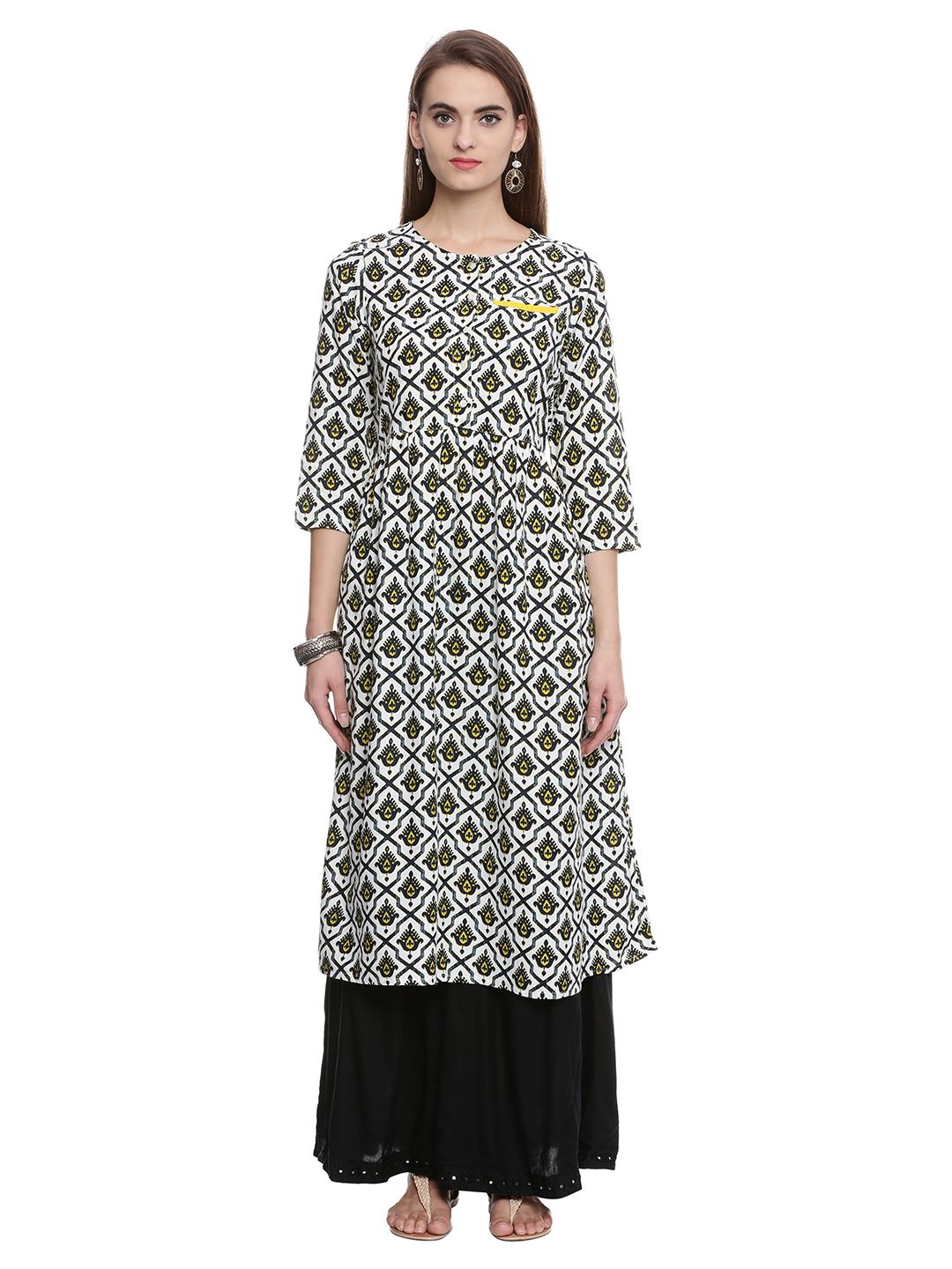 Avaana Black Rayon A-line Kurti - Buy Avaana Black Rayon A-line Kurti ...