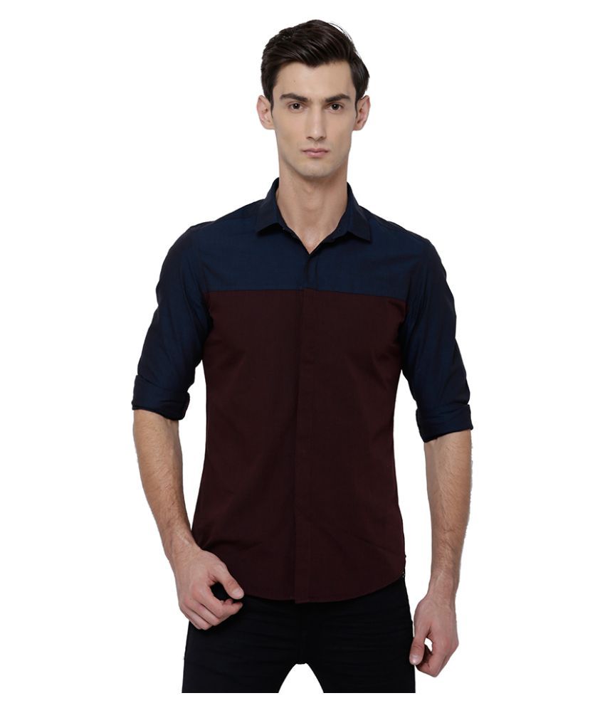     			Black Coffee 100 Percent Cotton Slim Fit Solids Men's Casual Shirt - Navy ( Pack of 1 )