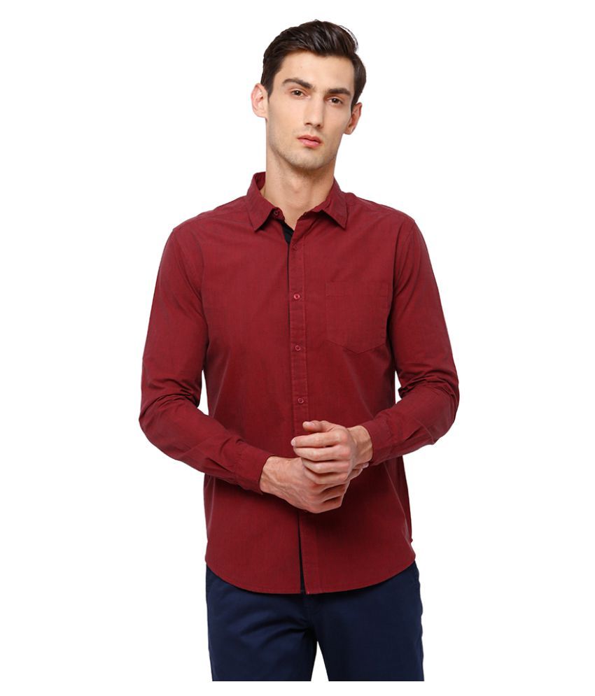     			Black Coffee Red Slim Fit Shirt