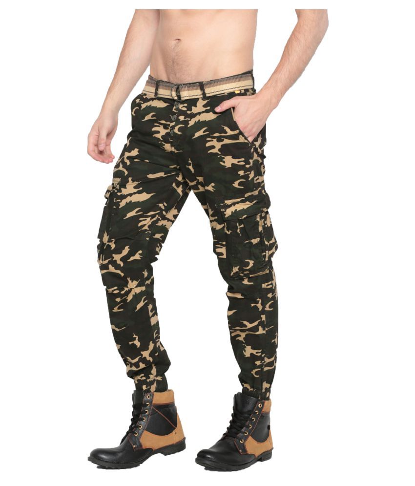 beige cuffed cargos