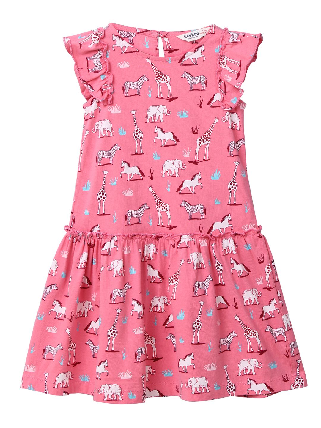 pink angel sleeve dress
