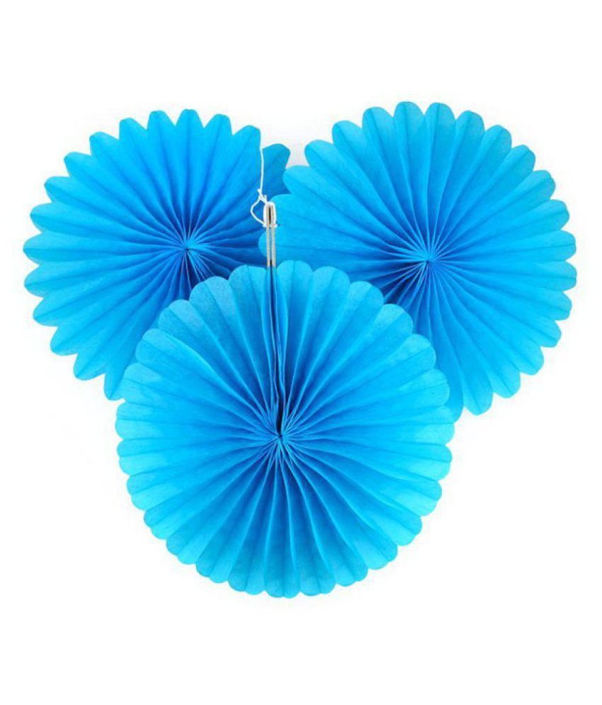 Americ Style Paper Fan Decorations Package Of 6 Blue Buy