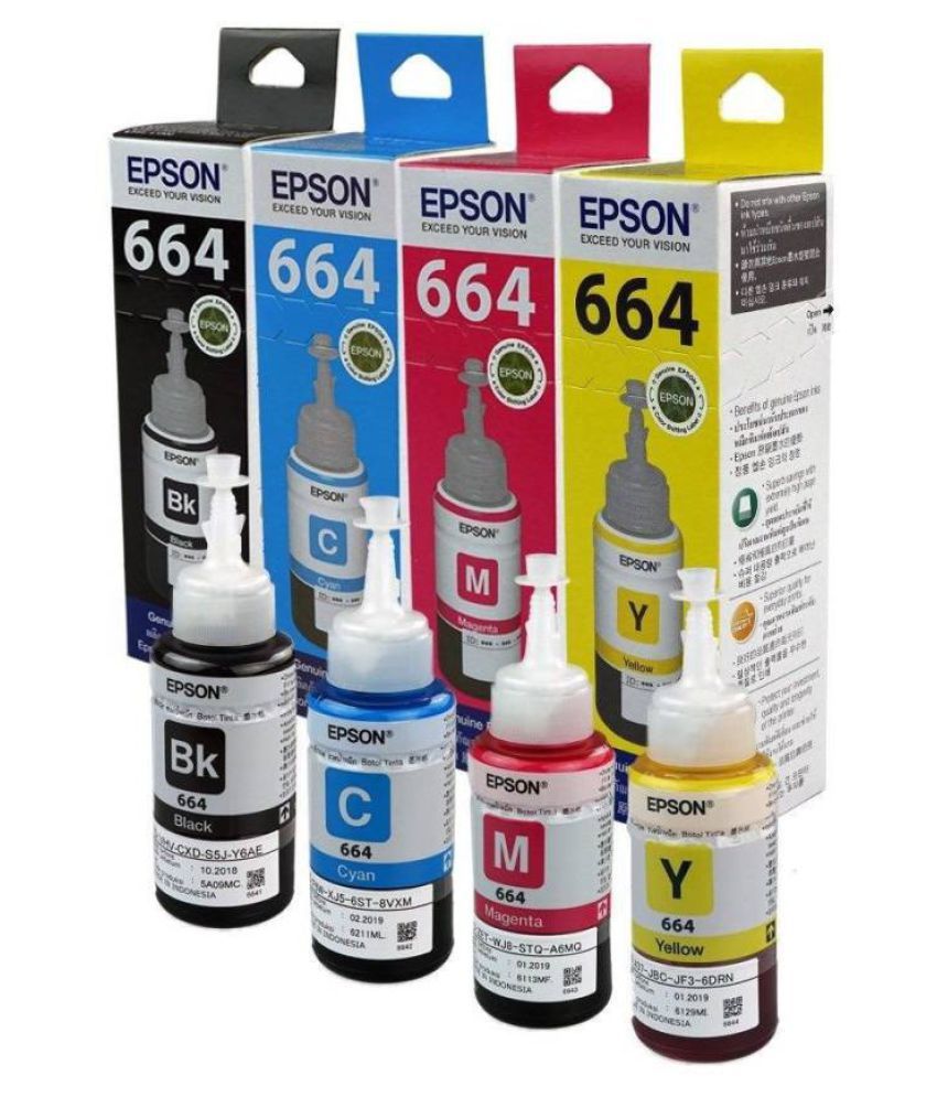 Epson Epson T664 Multicolor Ink Pack Of 4 Buy Epson Epson T664 Multicolor Ink Pack Of 4 Online 0199