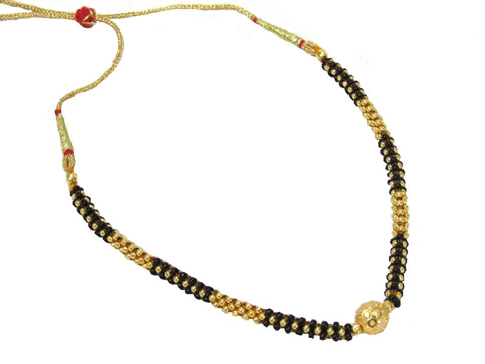 thushi with black beads