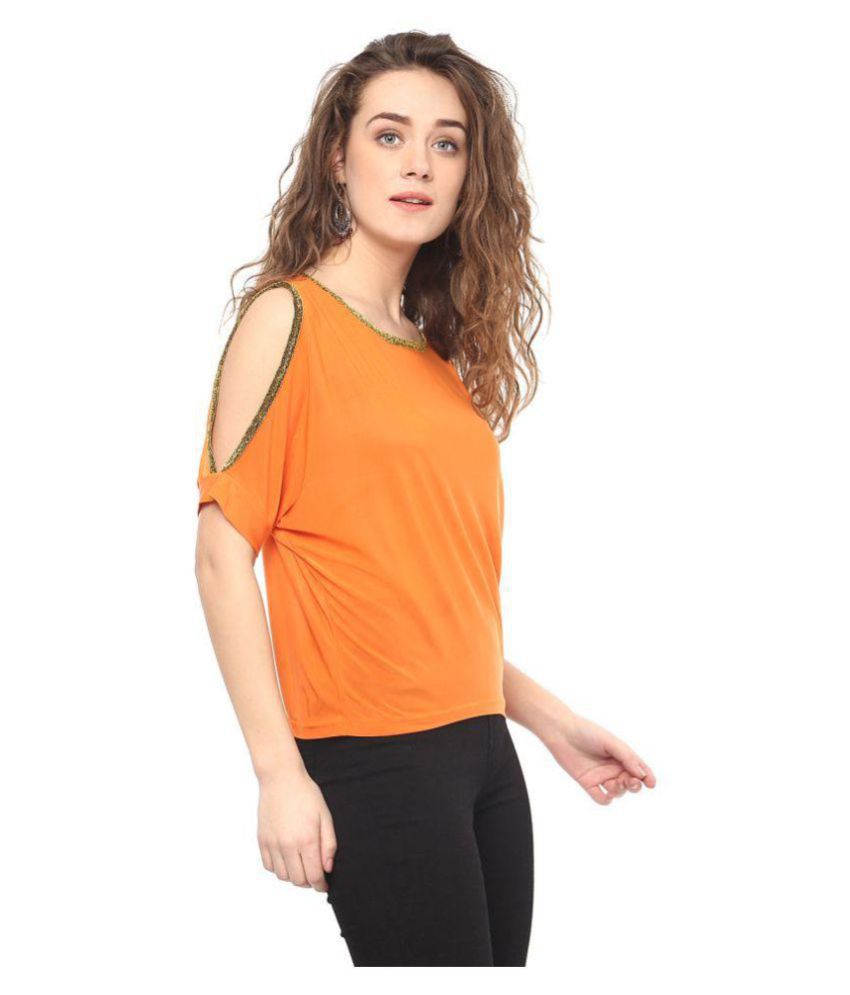     			Mayra - Orange Viscose Women's Regular Top ( Pack of 1 )