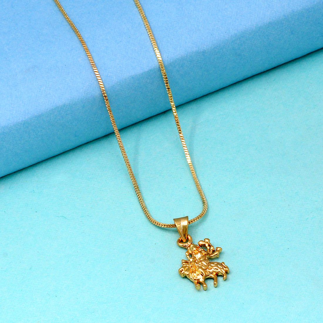 Festive Special Gold Color Durga Maa Temple Locket - Buy Festive Special Gold Color Durga Maa 