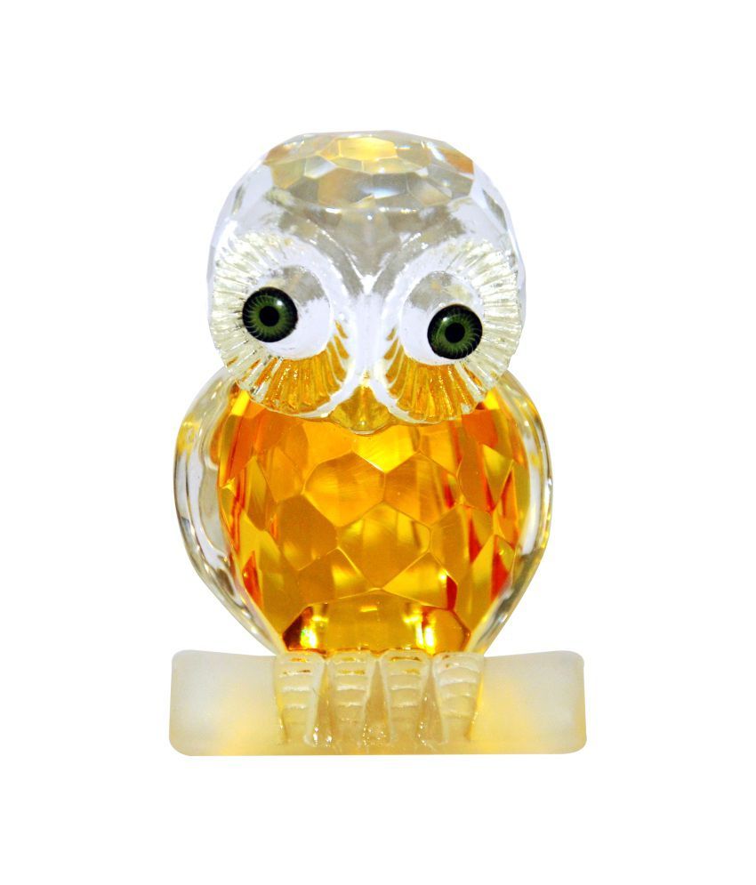     			S.S Collection White Crystal Owl In Diamond Cut Feng Shui