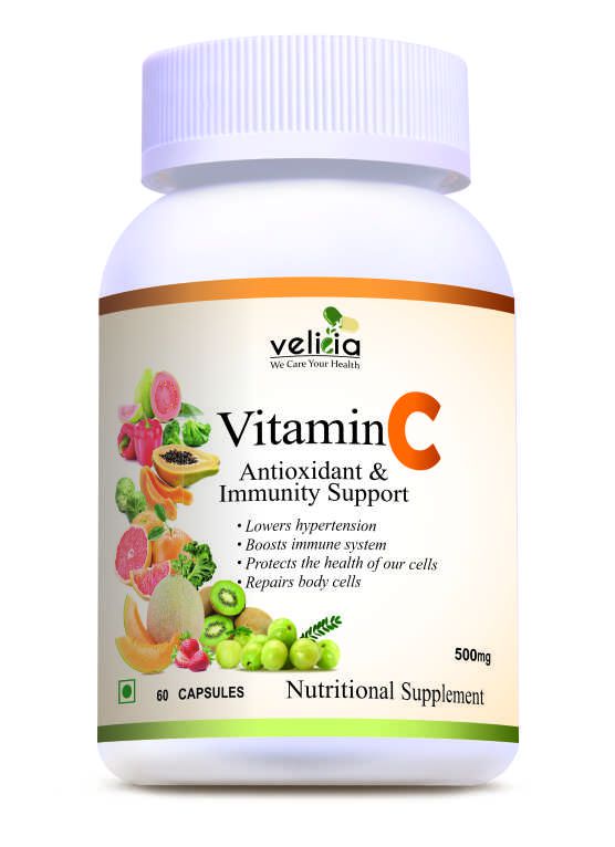 Velicia Vitamin C Capsules For Skin Whitening 500 Mg Vitamins Capsule