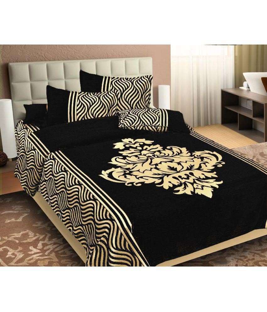 Panipat Textile Hub Chenille Double Bedsheet with 2 Pillow Covers - Buy ...