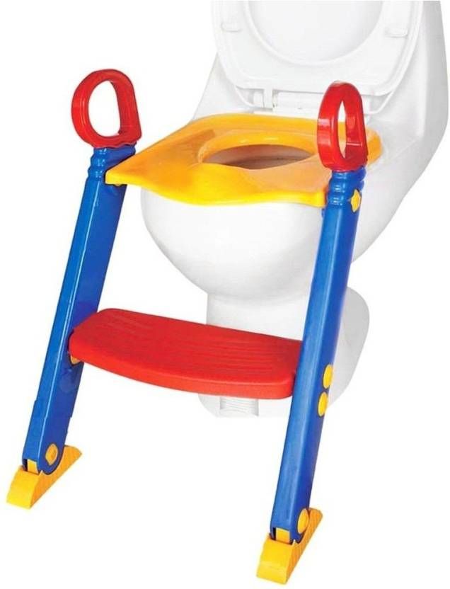 IBS Baby Toilet Trainer Chair Foldable Ladder Potty Seat (Multicolor