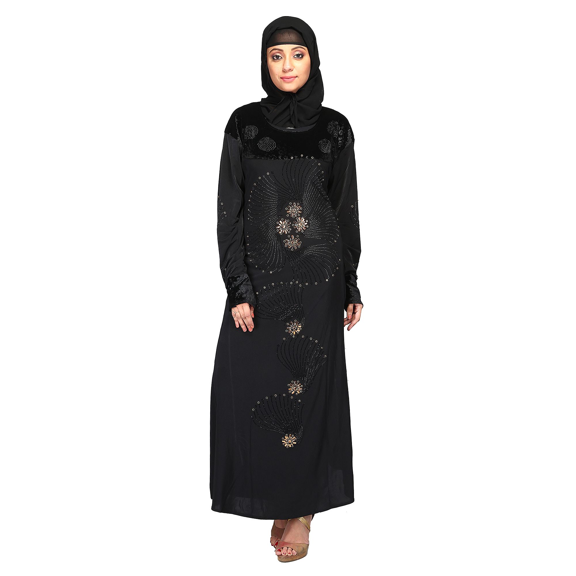 Hawai Black Rayon Stitched Burqas With Hijab Price In India Buy