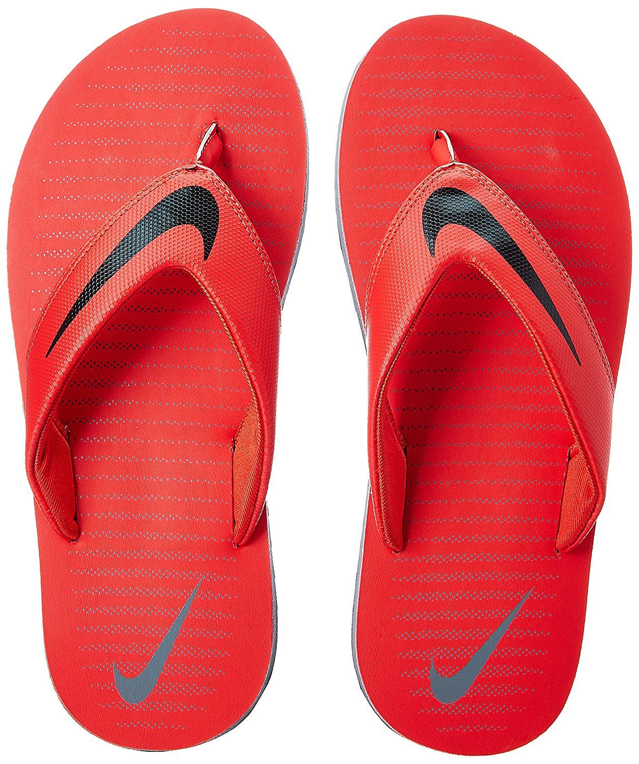 red and black nike flip flops