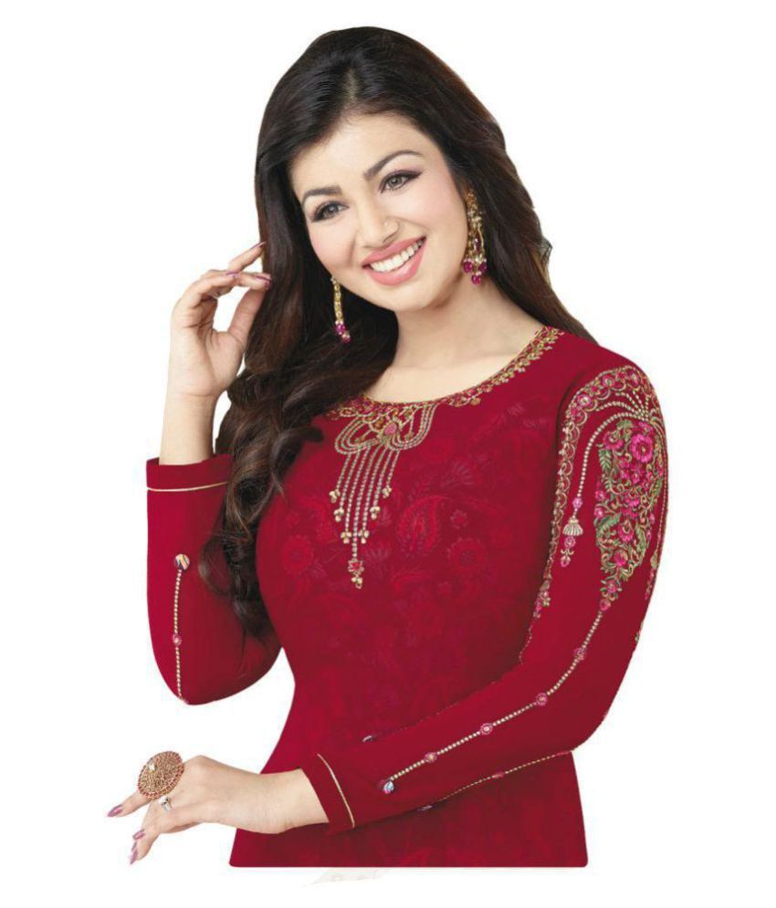 red georgette frock