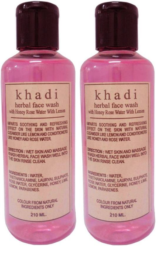     			Khadi Herbal Honey Rose water with Lemon Face Wash 420 ml Pack of 2