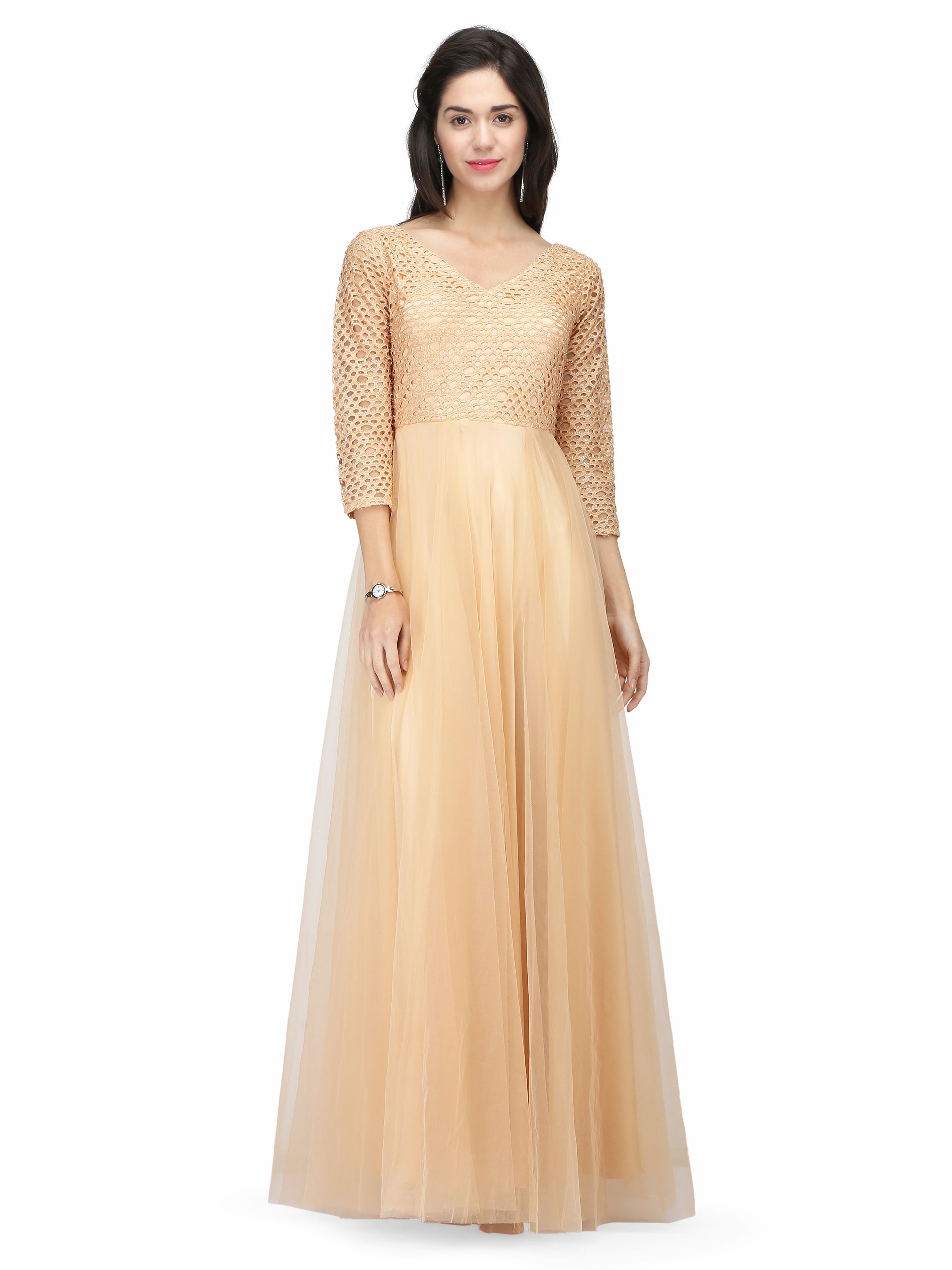 net golden gown