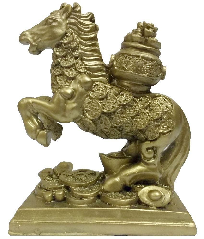     			King & Queen Resin Horse With Money Potli