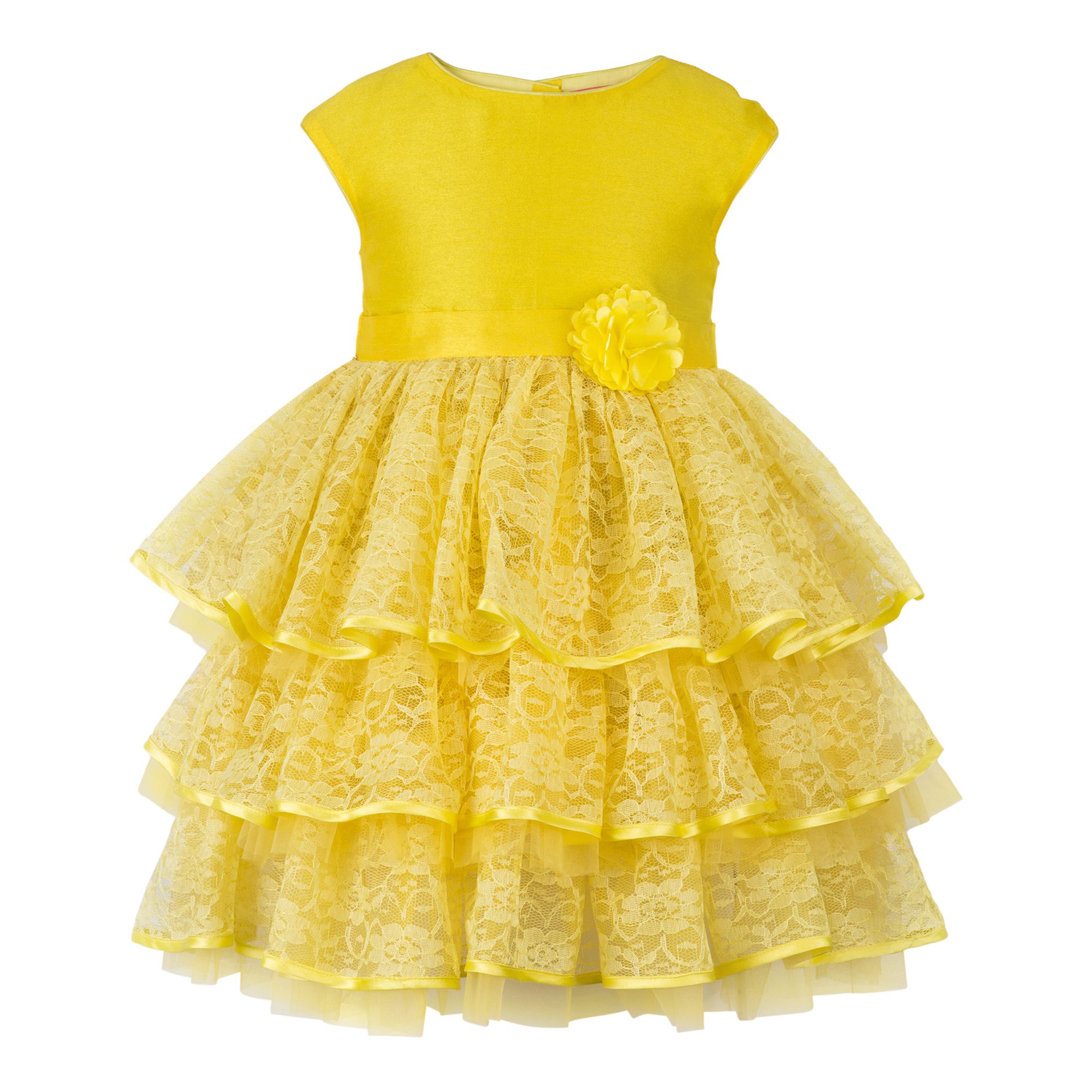 Toy Balloon Kids Yellow Lace layered Girls Party Dress - Buy Toy ...