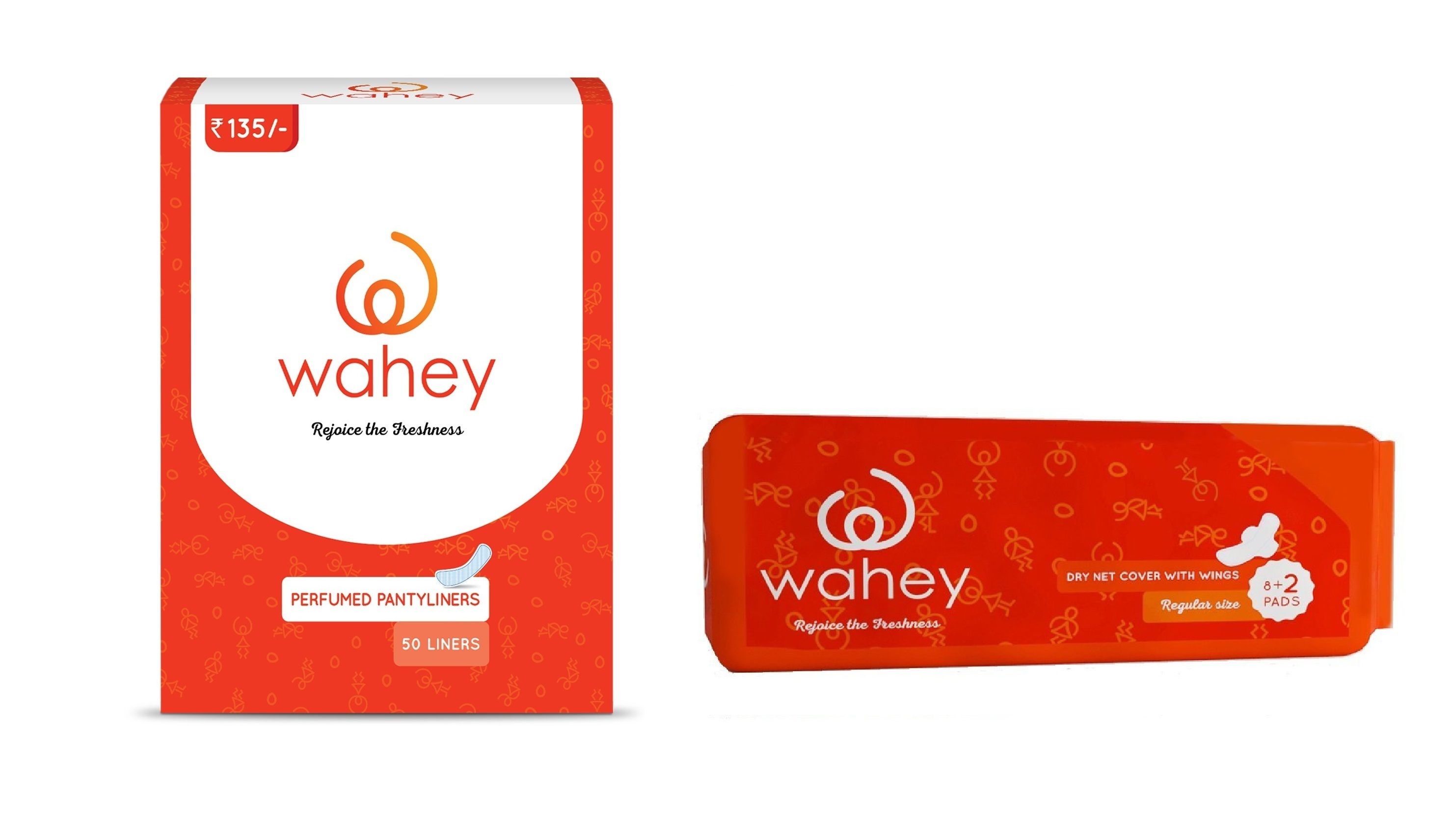 Wahey Combo Pack of 50 Perfumed Panty Liners and Regular 10 Sanitary