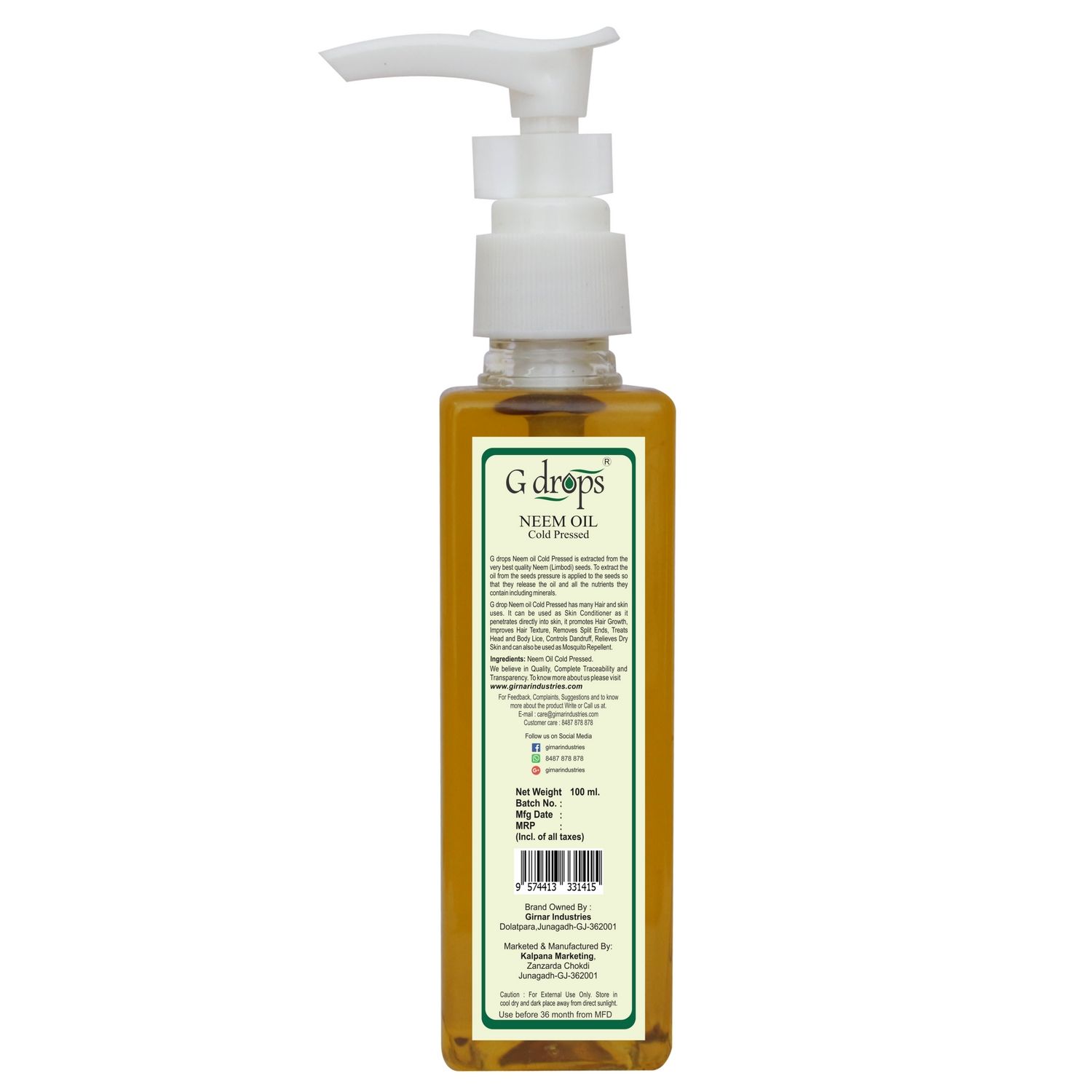 G drops Neem Oil 100 ml Buy G drops Neem Oil 100 ml at Best Prices in