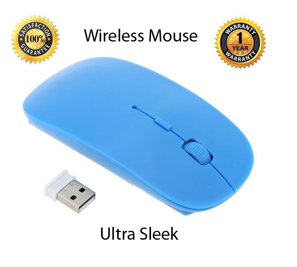     			Terabyte Ultra Slim Wireless Mouse 2.4 GHz Nano Receiver (Blue)
