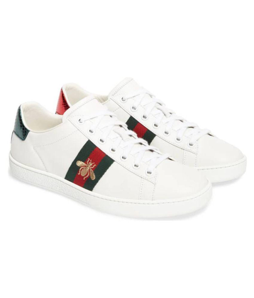 74 Casual Gucci white flower shoes for Mens