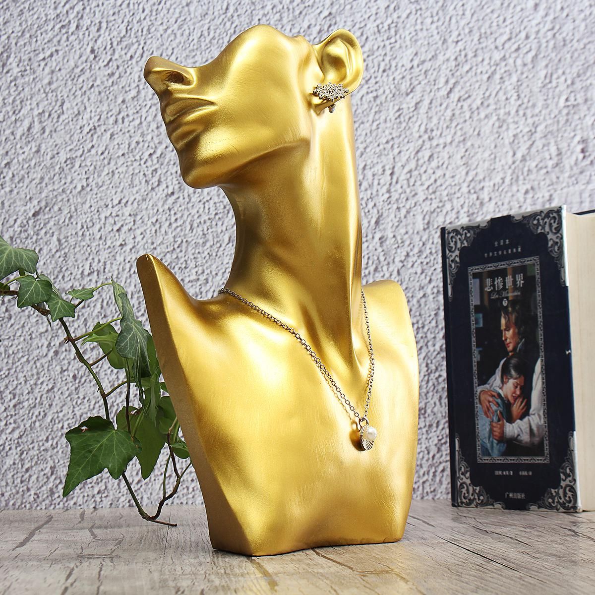 Resin Mannequin Necklace Earring Jewelry Display Head Bust Stand Holder