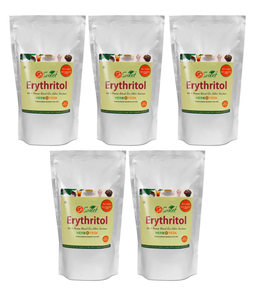 So Sweet Erythritol 100% Natural Zero Calorie Sweetener 5kg for Diabetes - Sugar free (PO5) (1kg Each)