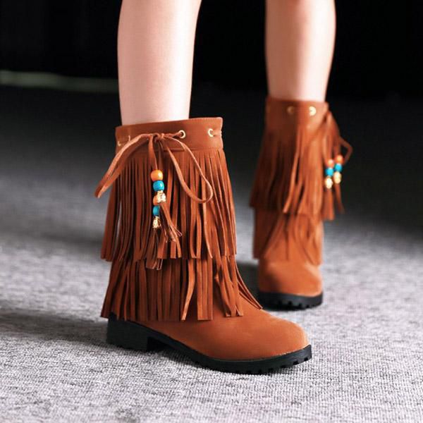 women's short leather flat boots