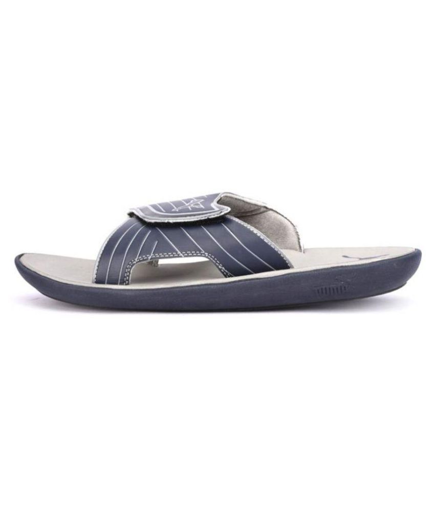 puma blue slide flip flop